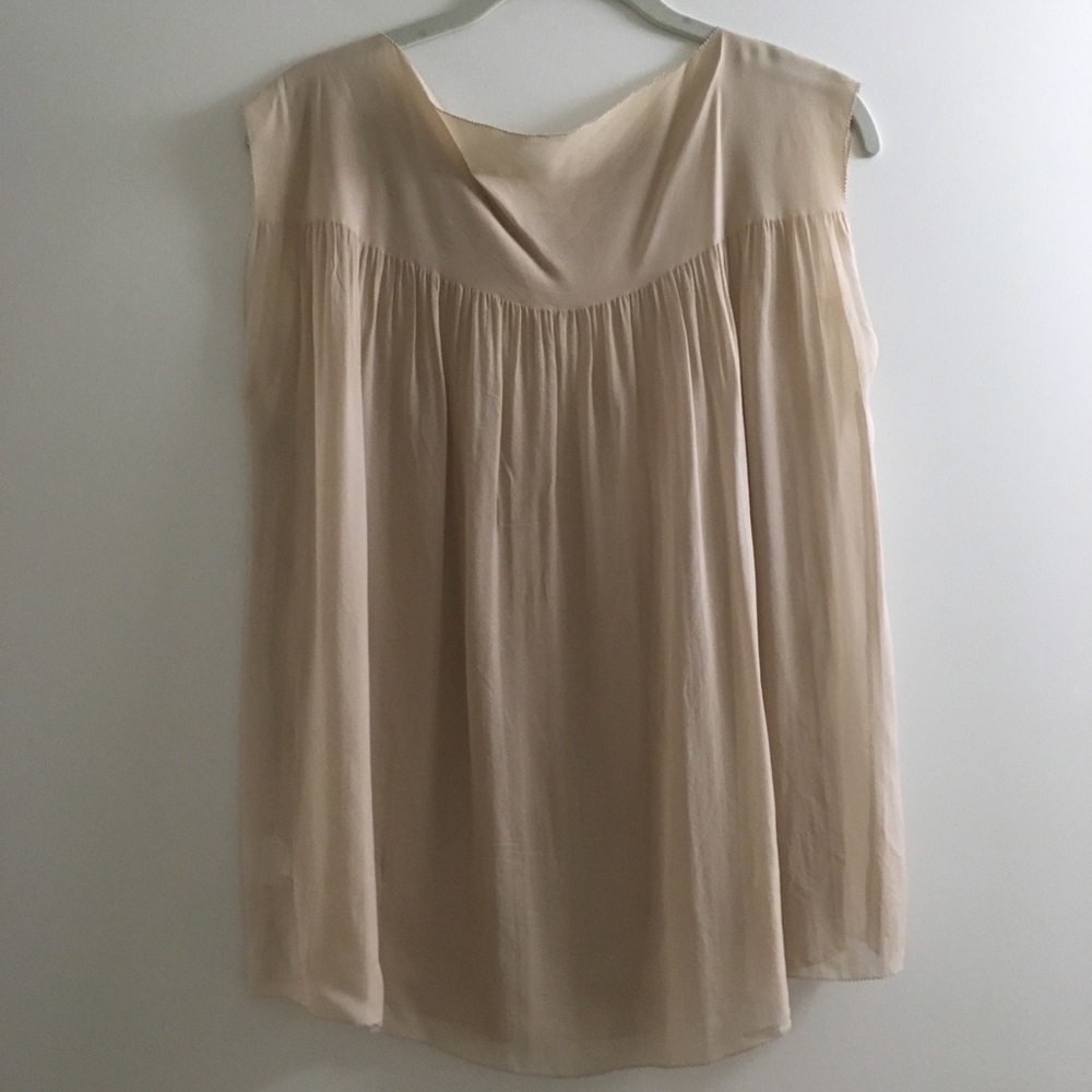 Vince sheer nude silk tee